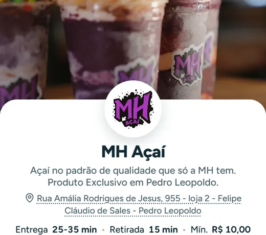 Vitrine da MH Açaí