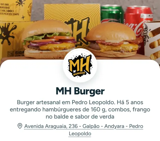 Vitrine da MH Burger